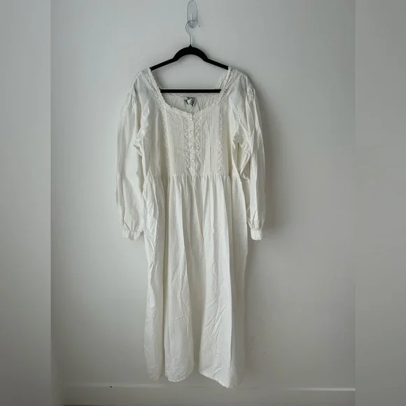 Vintage Cornell trading boho white prairie dress - Picture 1 of 13